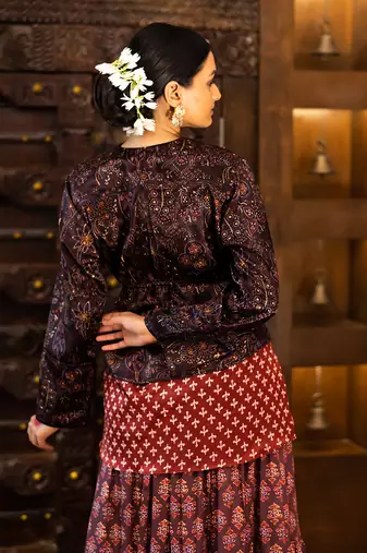Wine Viscose Skirt Dresse