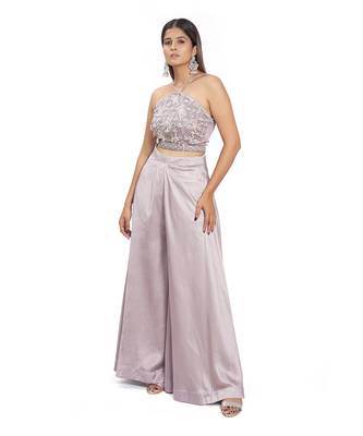 Purple Viscose Sharara Set 1
