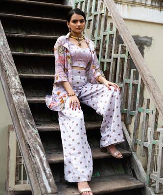 Purple Viscose Palazzo Set 2