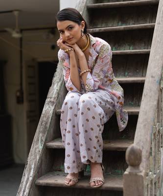 Purple Viscose Palazzo Set 3