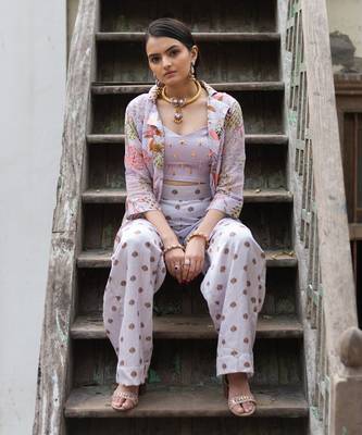 Purple Viscose Palazzo Set 5