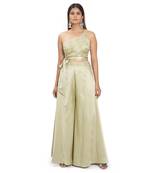 Olive Green Viscose Palazzo Set