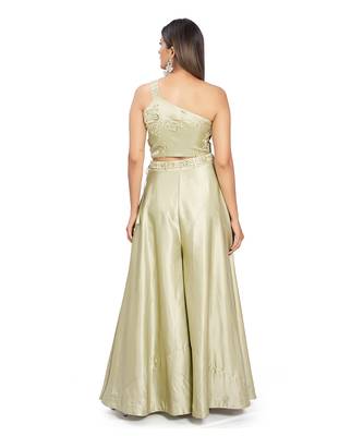 Olive Green Viscose Palazzo Set 2