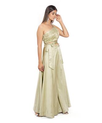Olive Green Viscose Palazzo Set 3