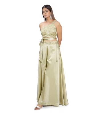 Olive Green Viscose Palazzo Set 4