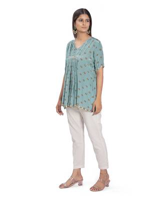 Sky Blue Viscose Tunic 1