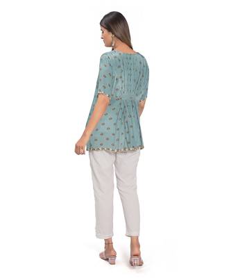 Sky Blue Viscose Tunic 2
