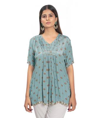 Sky Blue Viscose Tunic 3