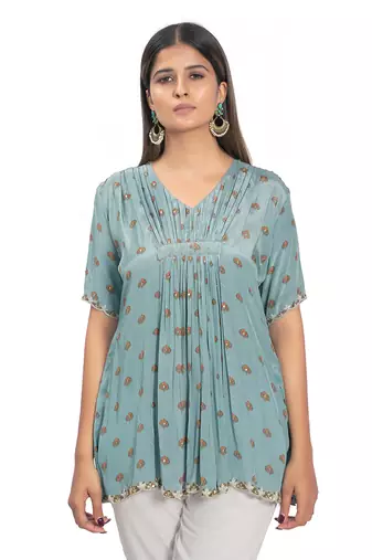 Sky Blue Viscose Tunic