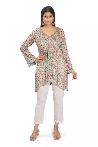 Sky Blue Viscose Tunic