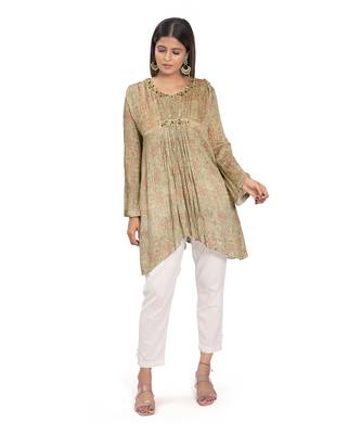 Olive Green Viscose Tunic 1