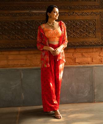 Red Viscose Co-Ord Set 2
