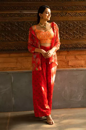 Red Viscose Co-Ord Set