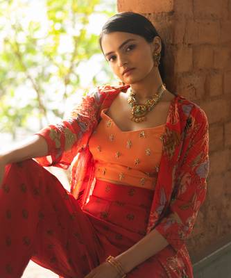Red Viscose Co-Ord Set 3