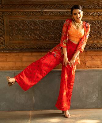 Red Viscose Co-Ord Set 5
