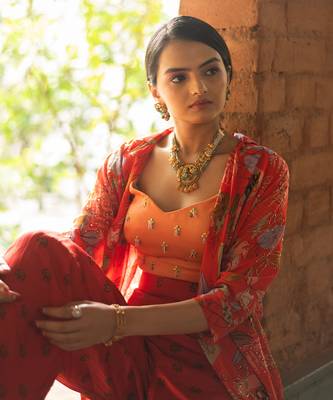 Red Viscose Co-Ord Set 6