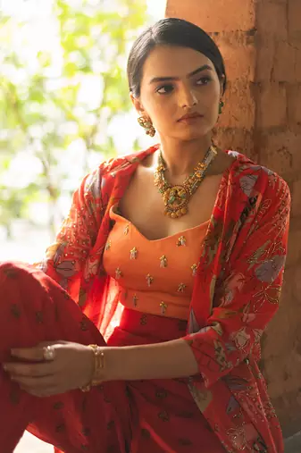 Red Viscose Co-Ord Set