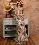 Grey Viscose Sharara Set