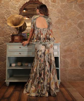 Grey Viscose Sharara Set 7