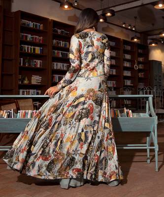 Grey Viscose Gown 2