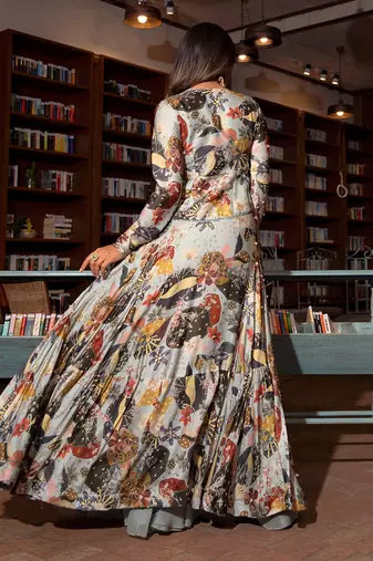 Grey Viscose Gown