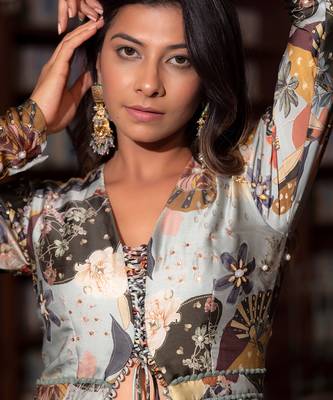 Grey Viscose Gown 4