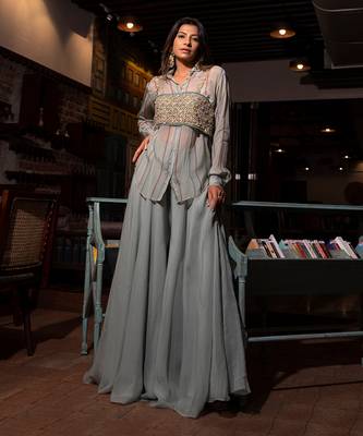 Grey Viscose Co-Ord Set 1