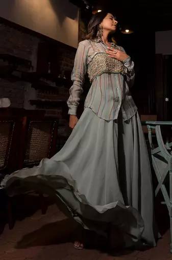 Grey Viscose Co-Ord Set