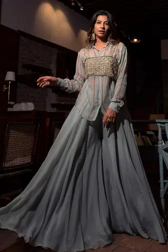 Grey Viscose Co-Ord Set