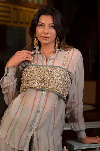 Grey Viscose Co-Ord Set