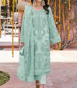 Sky blue Color Viscose Oraganza Sequince Work Pakistani style Suit