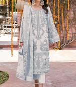 Off White Color Viscose Oraganza Sequince Work Pakistani style Suit