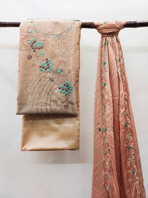 Beige Embroidered Chanderi Salwar 3