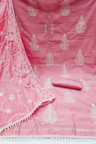 Crimson Embroidered Chanderi Salwar