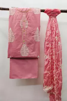 Crimson Embroidered Chanderi Salwar