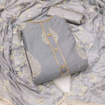 Grey Embroidered Chanderi Salwar 1