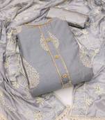 Grey Embroidered Chanderi Salwar