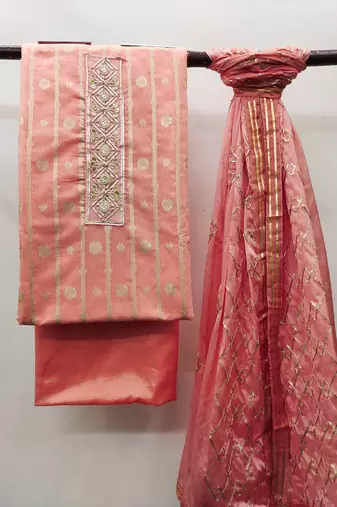 Peach Gota Banarasi Salwar