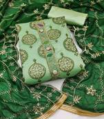 Light-green gotta patti chanderi salwar