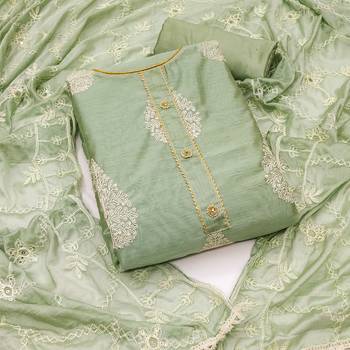 Light-Green Embroidered Chanderi Salwar 1