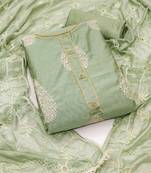 Light-Green Embroidered Chanderi Salwar