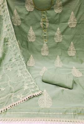 Light-Green Embroidered Chanderi Salwar 2