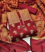 Red floral print banarasi salwar