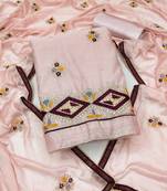 Light-Peach Embroidered Chanderi Salwar