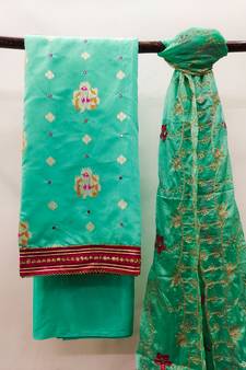 Turquoise Mirror Banarasi Salwar