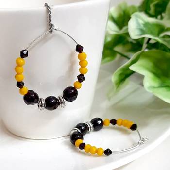 Black agate hoops 1