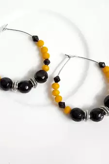 Black agate hoops