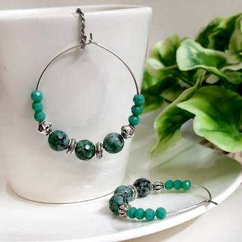 Purple agate hoops 1