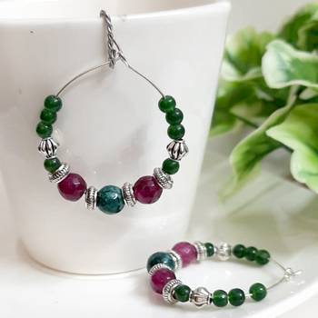Green agate hoops 1