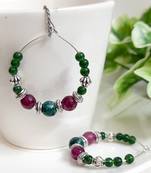 Green agate hoops